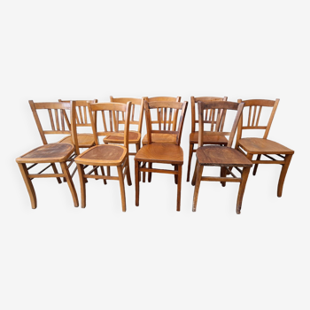 Bistro chair set of mismatched chairs from the 50s and 60s