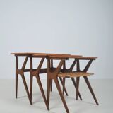 Danish nesting tables designed by Johannes Andersen for Silkeborg, 1960s