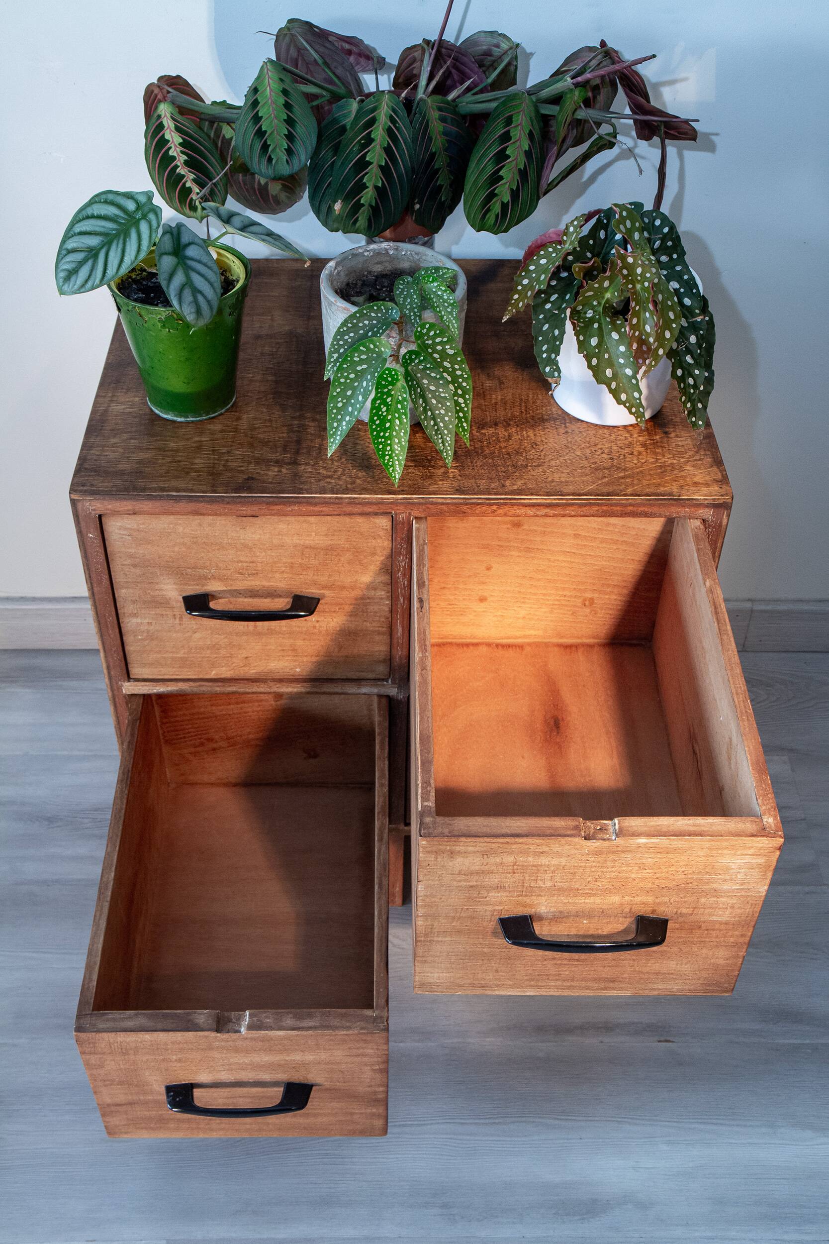 Wooden trade furniture with 4 drawers, 1960s