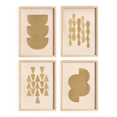 Collection de 4 peintures abstraites sur papier signées Eawy
