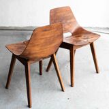Set of 6 'Tonneau' dining chairs by Pierre Guariche