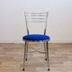 Lot de 3 chaises chrome et cobalt