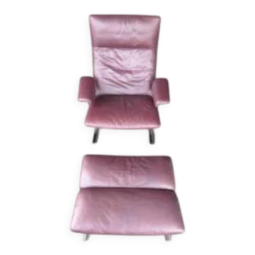 fauteuil en cuir de Sede DS-2030 avec repose-pieds