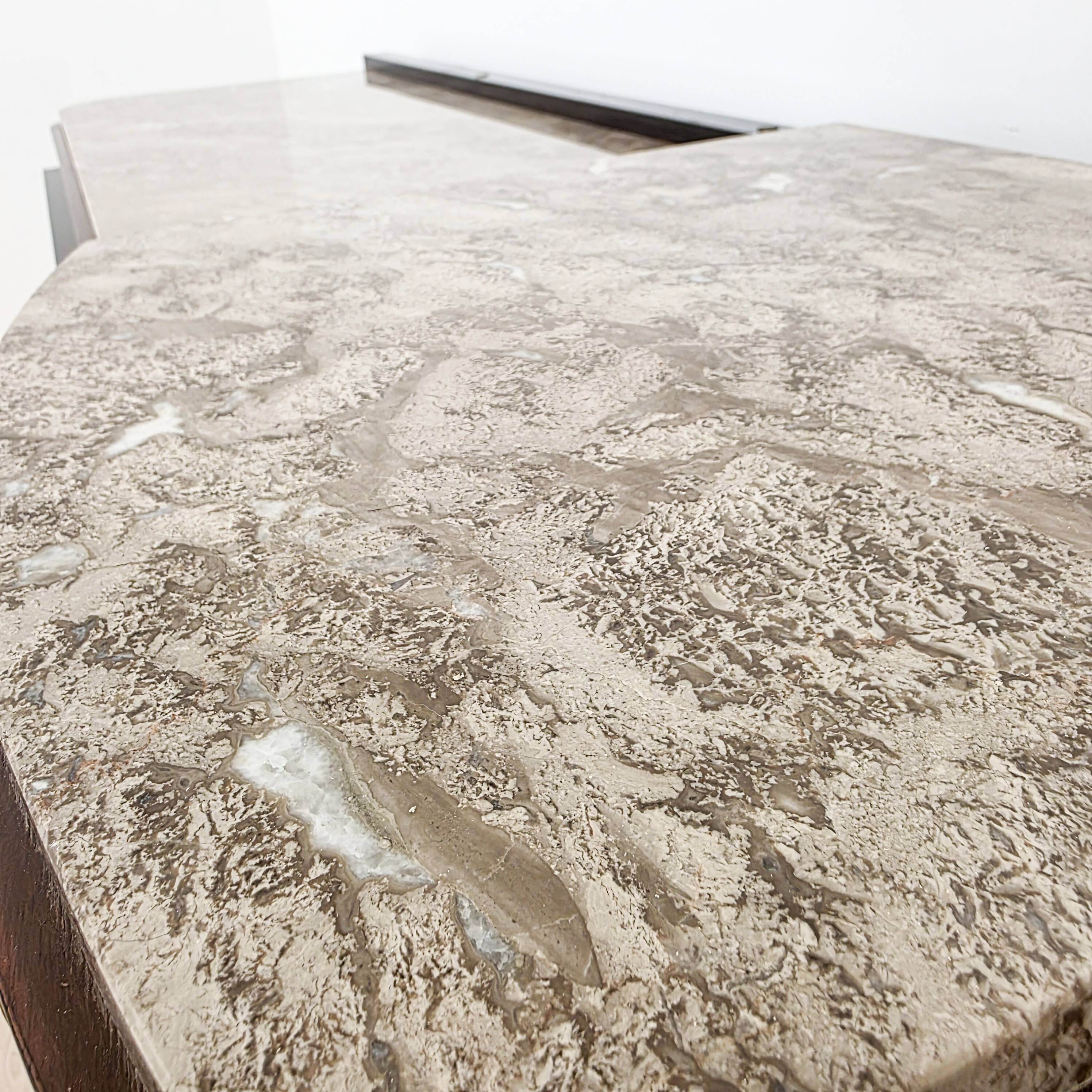 Art Deco sideboard in solid wood and marble