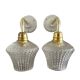 Pair of vintage electrified glass wall lamps