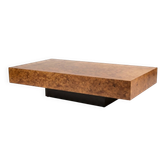 Table basse rectangulaire en loupe d'orme
