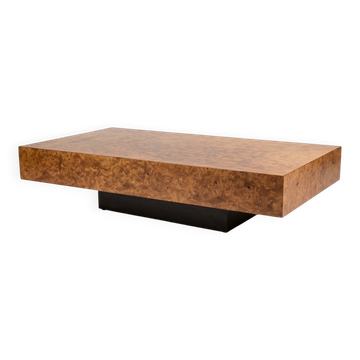 Table basse rectangulaire en loupe d'orme