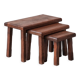 Set of Three Dark Oak Mid-Century Nesting Tables