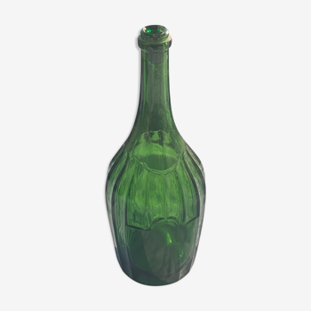 Bottle, green glass bottle green stopper and antique pewter