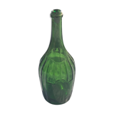 Bouteille en verre verte bouchon vert et étain ancienne