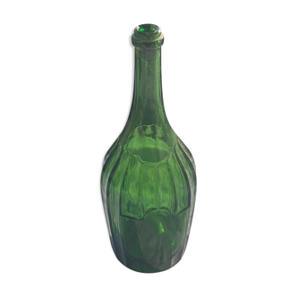 Bouteille en verre verte bouchon vert et étain ancienne