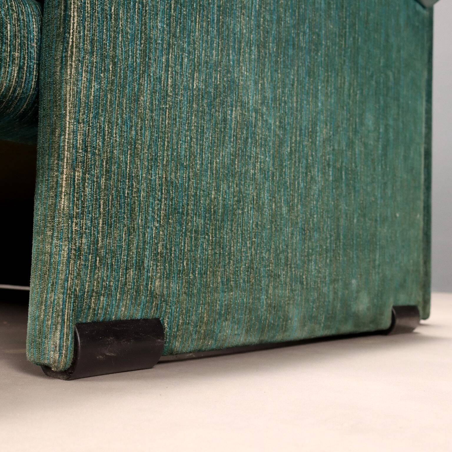Canapé vintage deux places tissu fantaisie cuir design années 80 original
