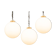 Set of 3 opaline pendant lights from the 60s