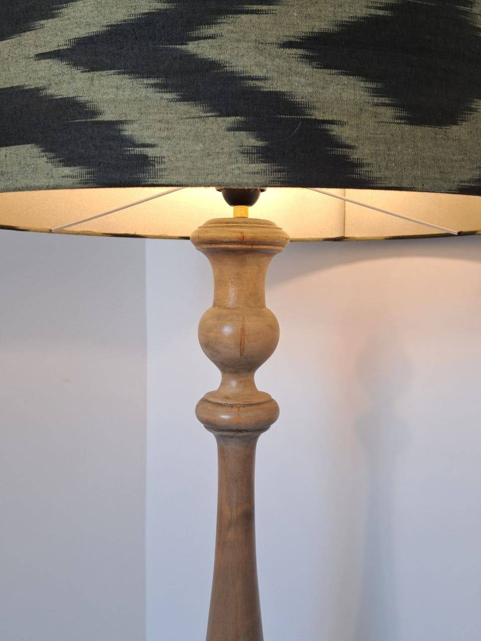 Vintage turned wooden floor lamp