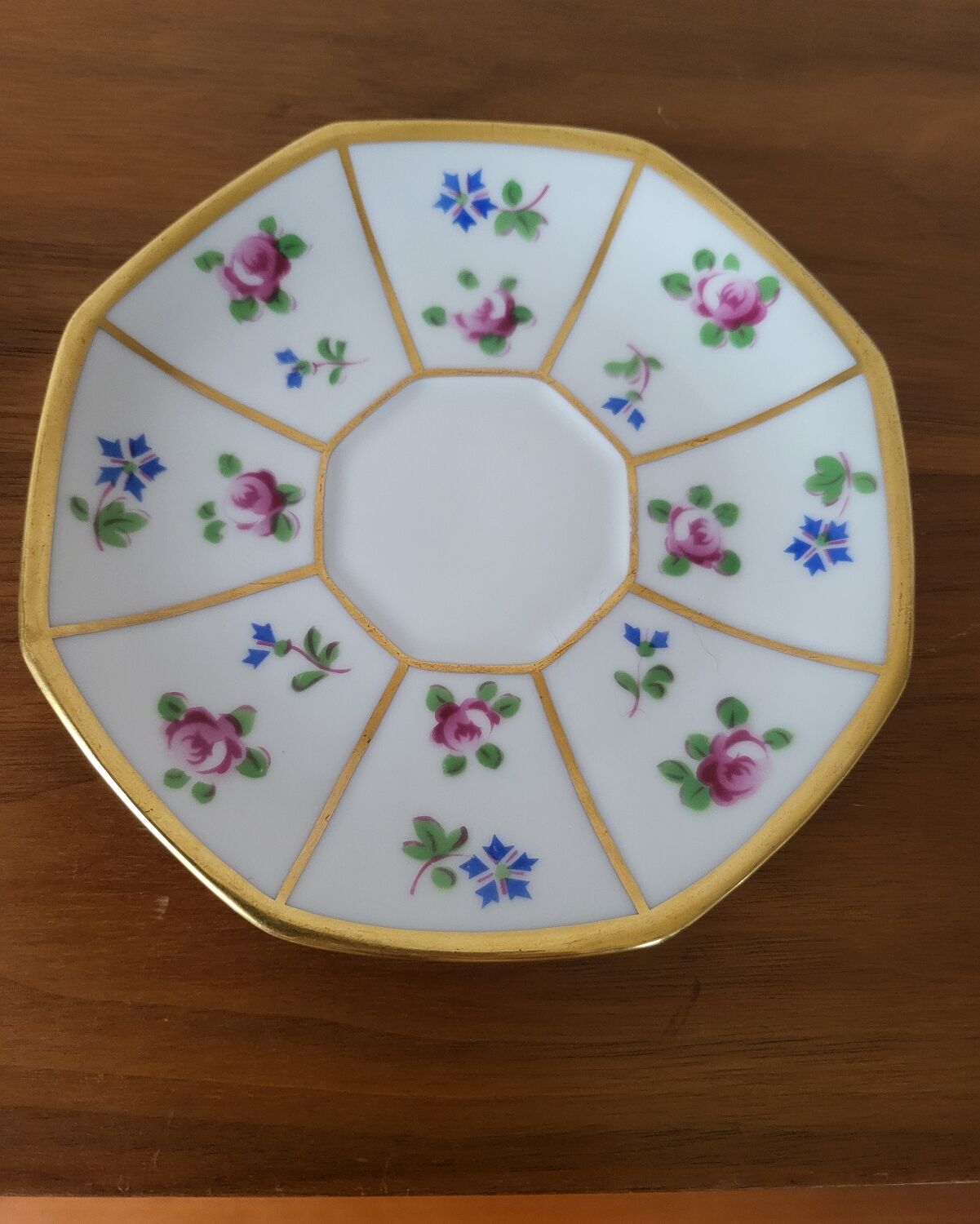 Limoges Porcelain Cup with Decor of Barbel Fish and Roses