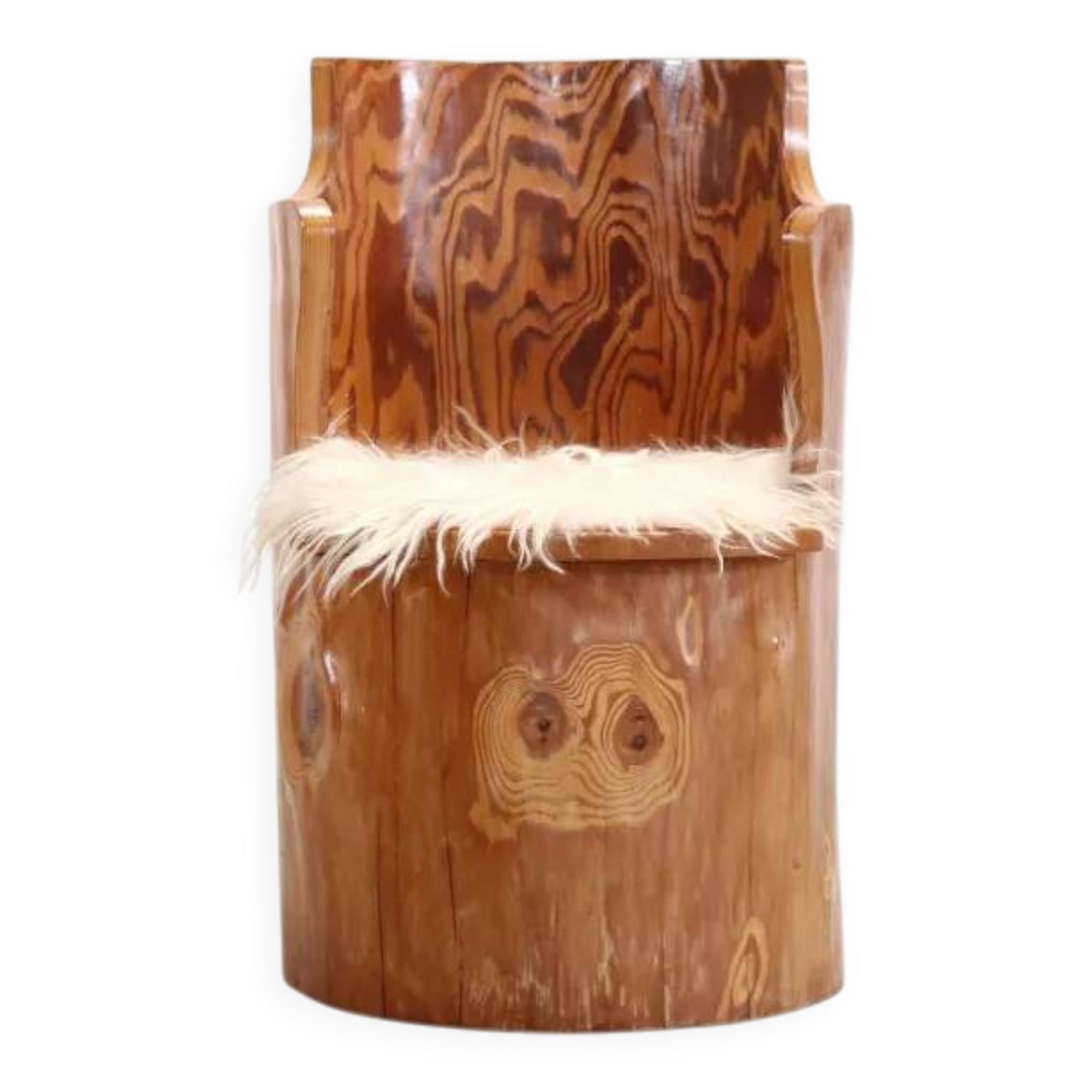 Swedish pine trunk chair from the 1960s