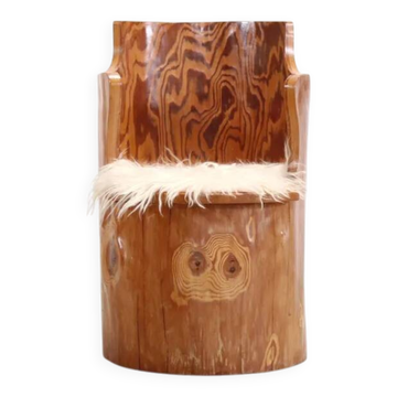 Swedish pine trunk chair from the 1960s