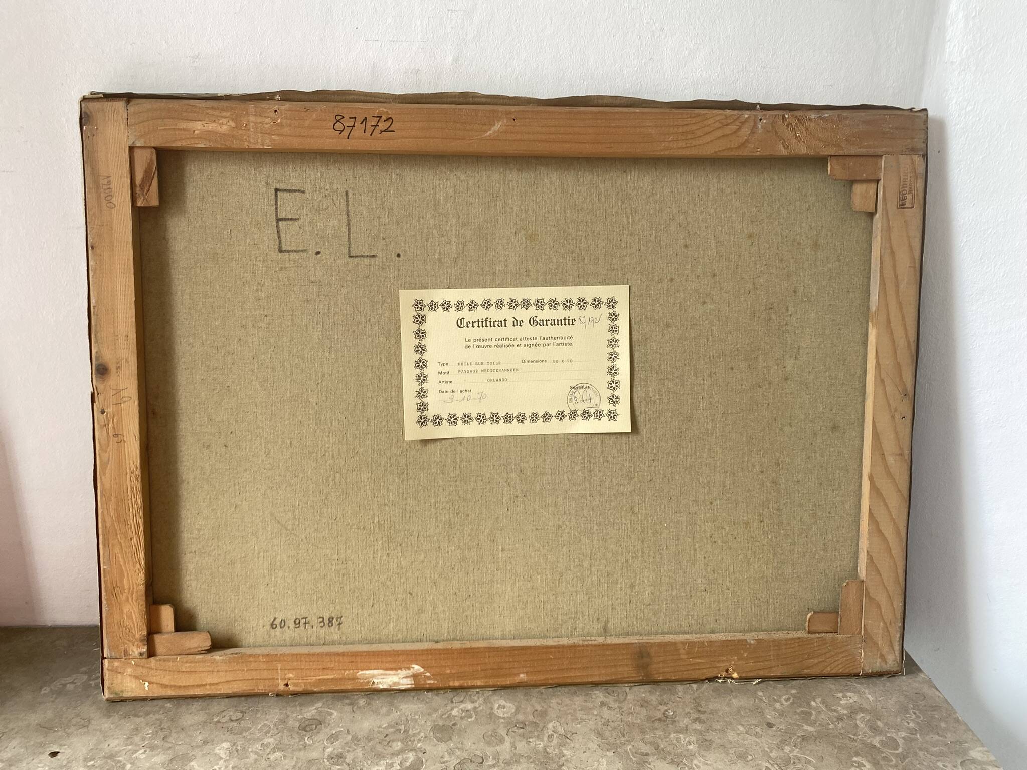 Mediterranean landscape signed from 1970