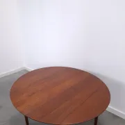 Vintage Danish Søborg Møbelfabrik extendable oval round dining table teak
