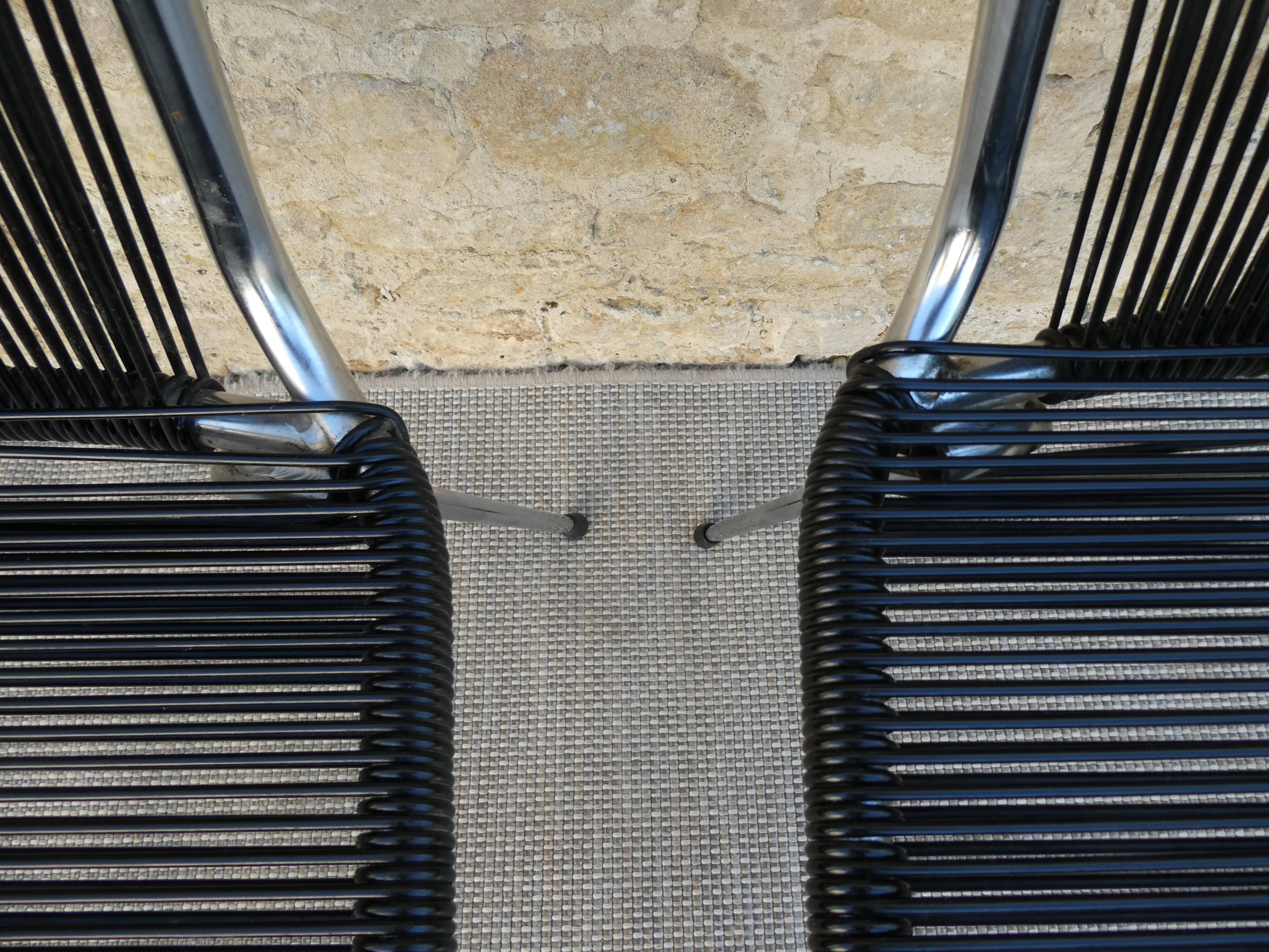 Ensemble de 4 chaises scoubidou des années 60