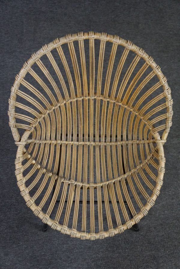 Fauteuil vintage en rotin, Dutch Design, 1960