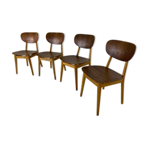 Set of 4 Scandinavian teak lounge