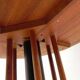 Vintage teak table with 6 narrow and 1 wide style, 1980s.