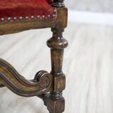 Armchair with Rattan Backrest, 1950s