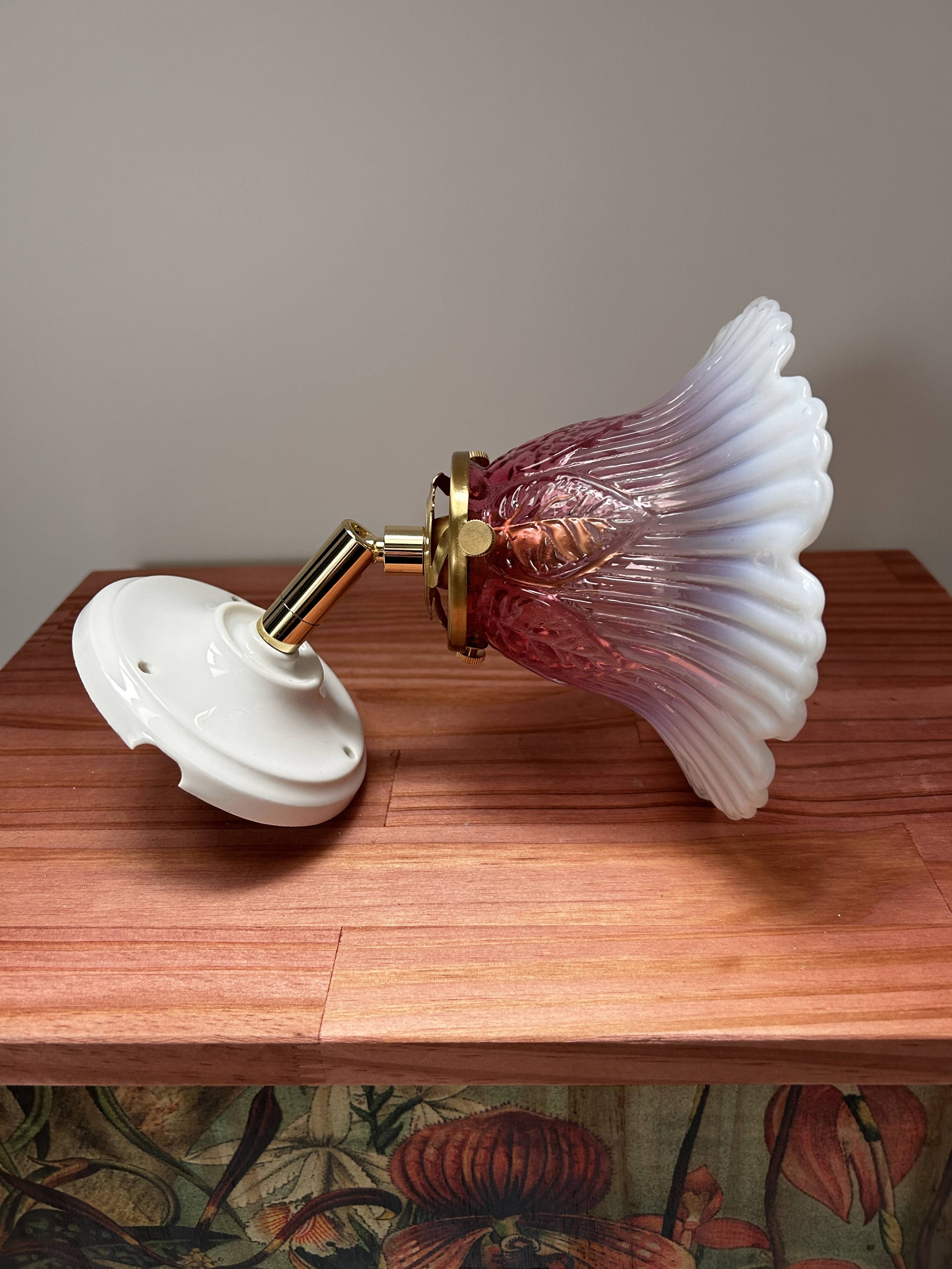 Pink Art Deco wall light