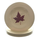 Set of 4 leaf-patterned plates