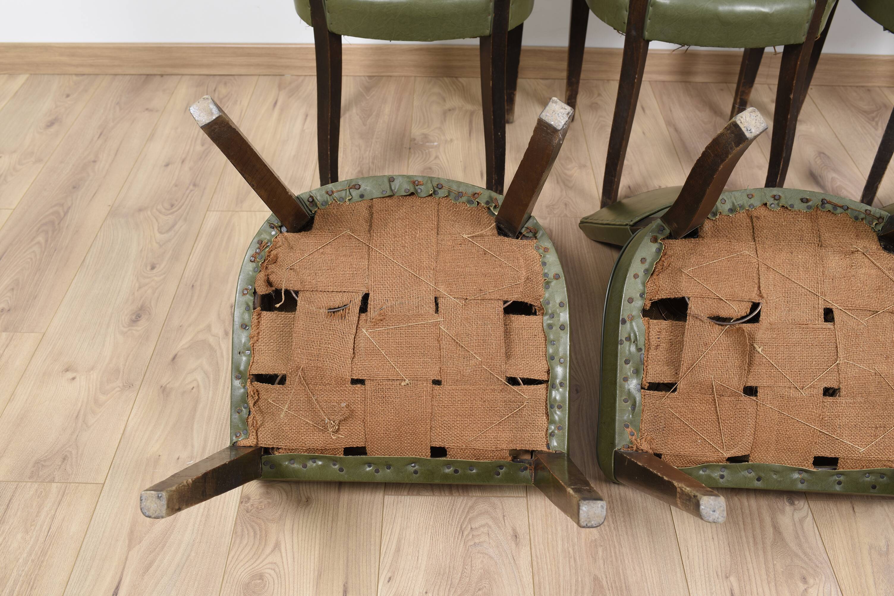 Leather and wood bistro chairs