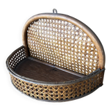 Antique cane wall shelf