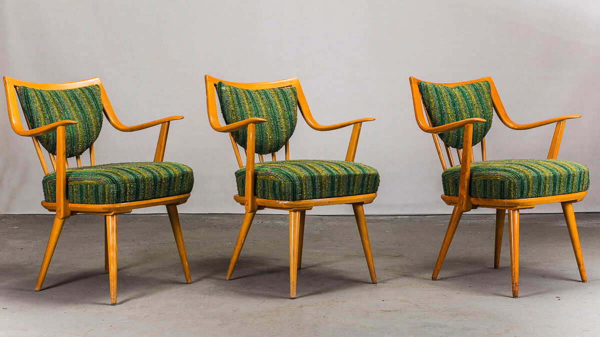German Beech Armchairs from Casala, 1950s, set of 6