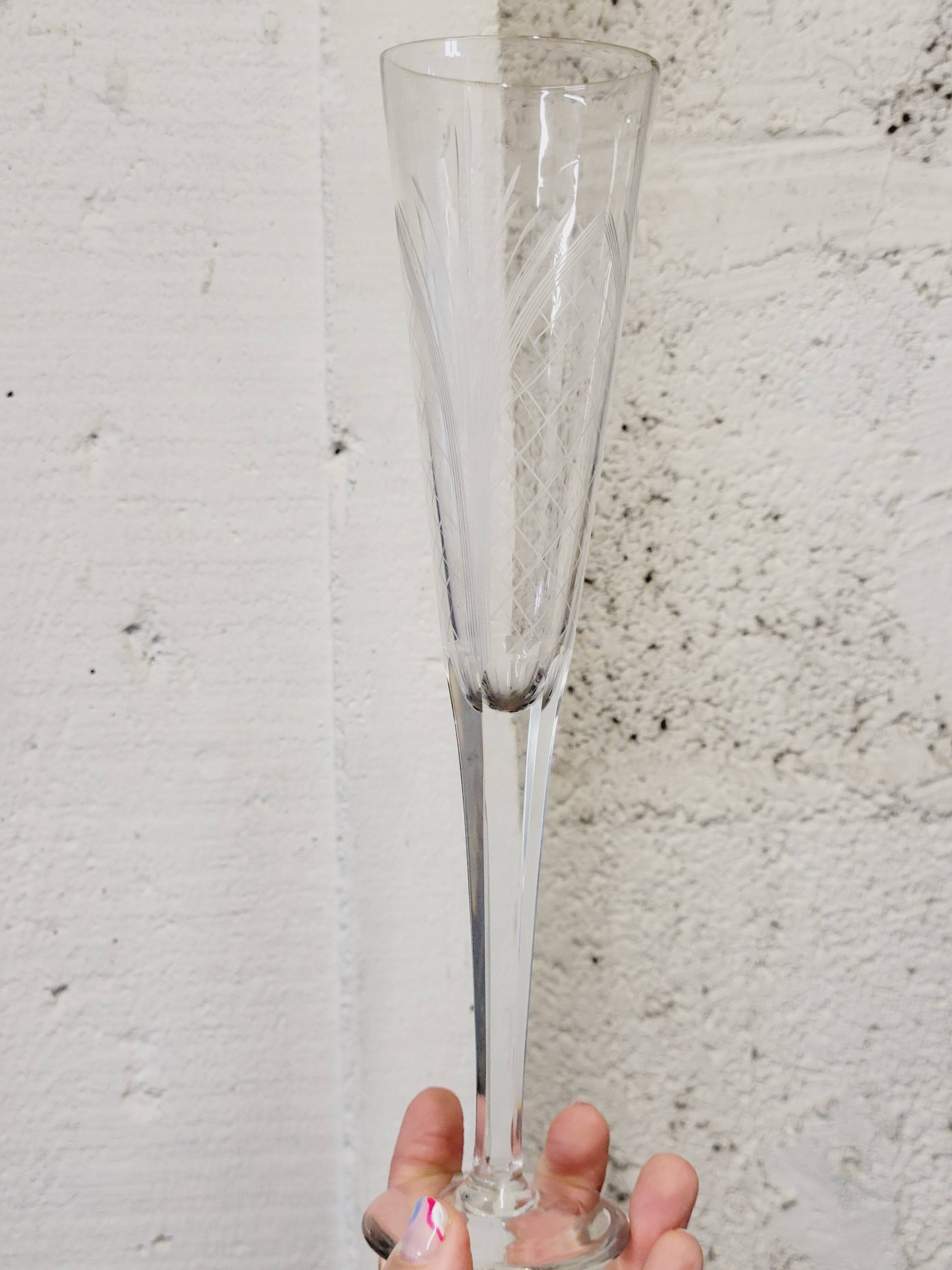 Antique Baccarat / St Louis Cut Crystal Champagne Flute