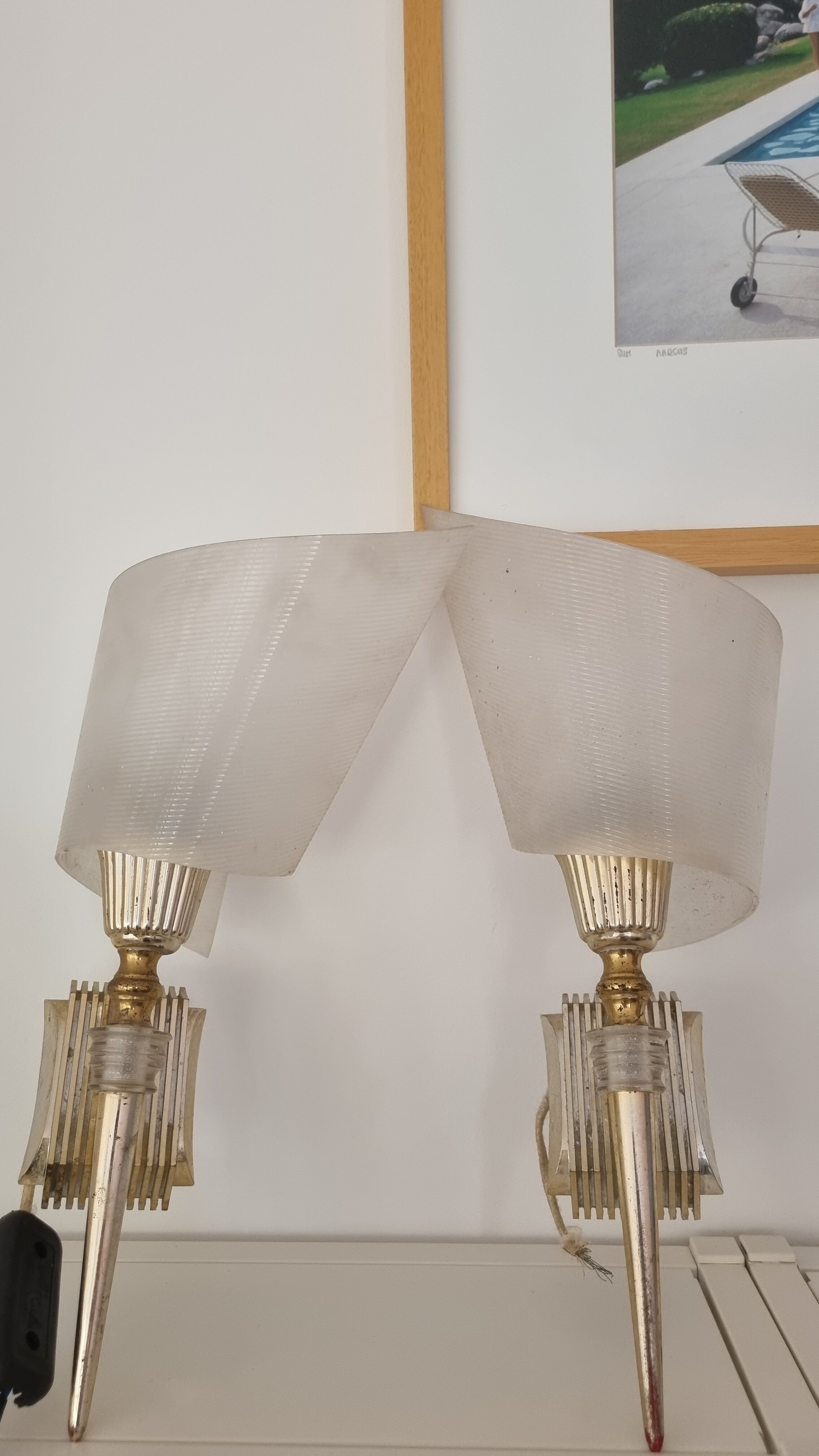 Paire appliques persplex vintage