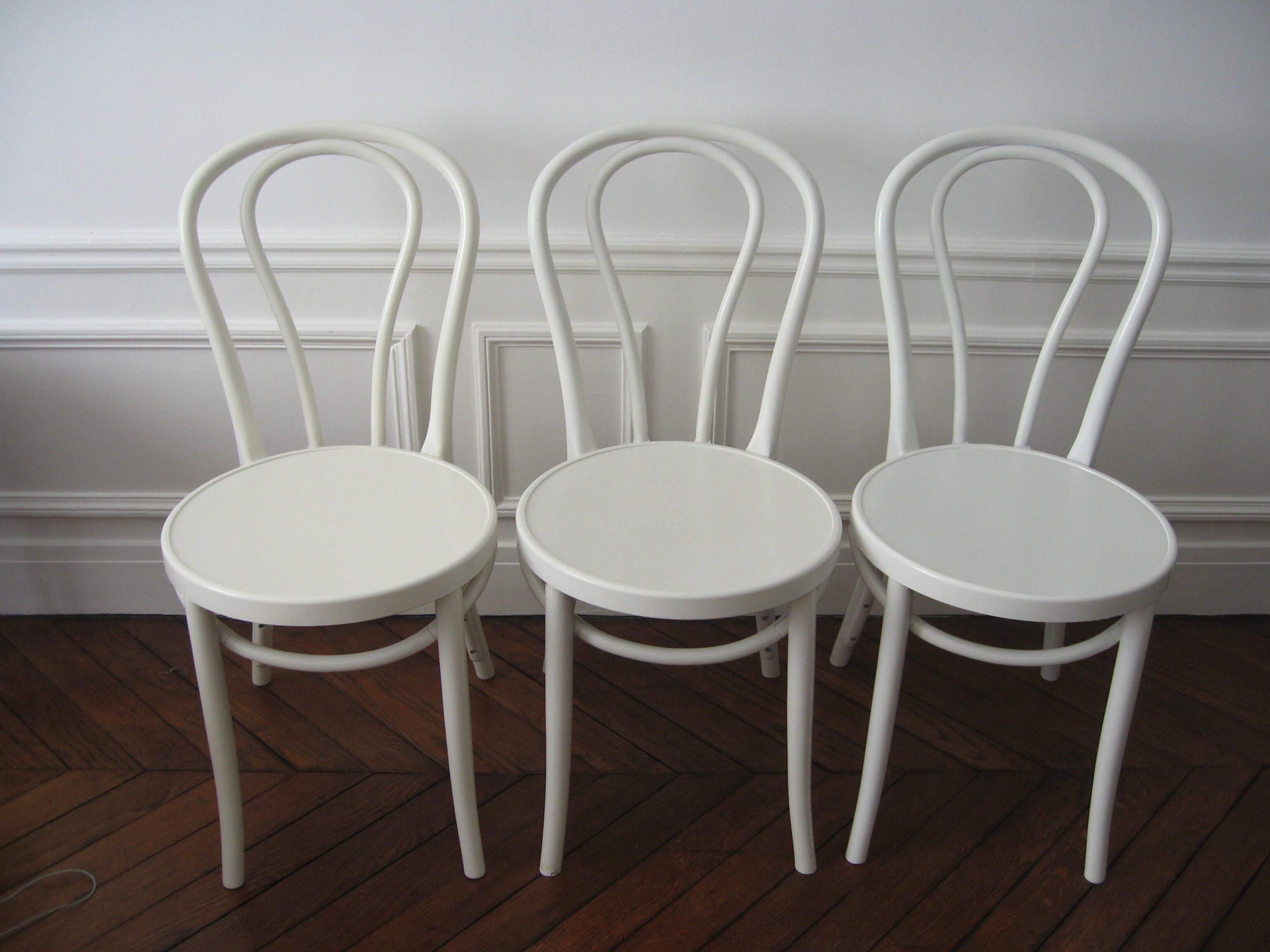 3 CHAISES IKEA modèle ÖGLA OGLA blanc blanche vintage suédois