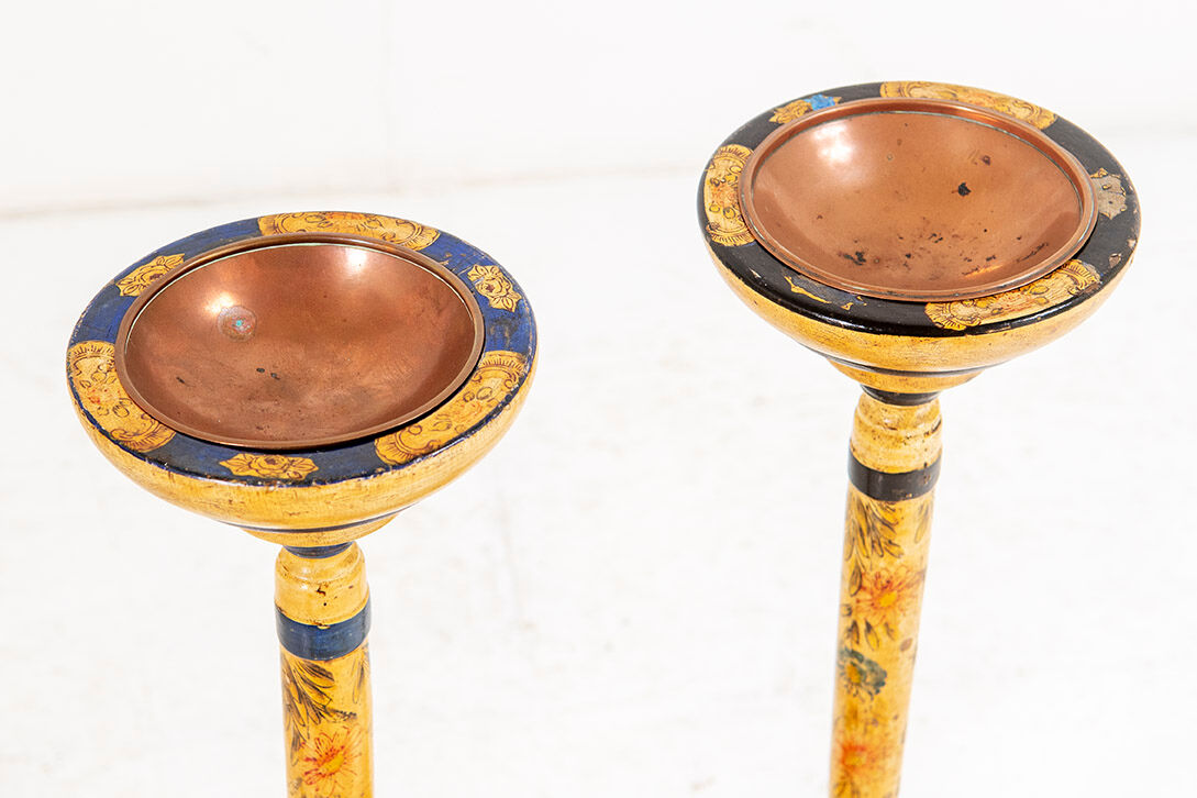 Pair of floor standing ashtrays