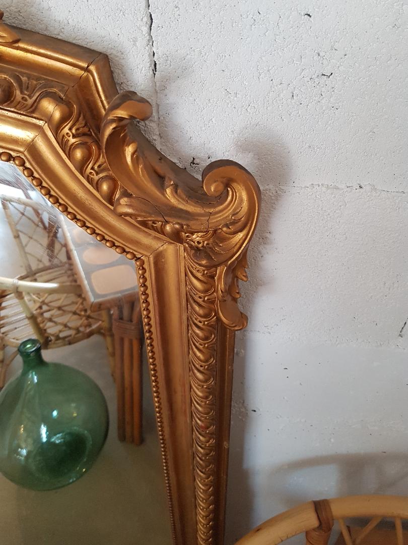 Former mirror gilded with pediment - 153 x 101 - Style Napoleon III
