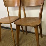 Ensemble table et 4 chaises en bois vintage