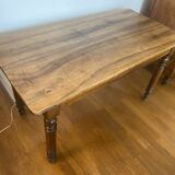 Walnut bistro table, turned legs, beautiful patina.