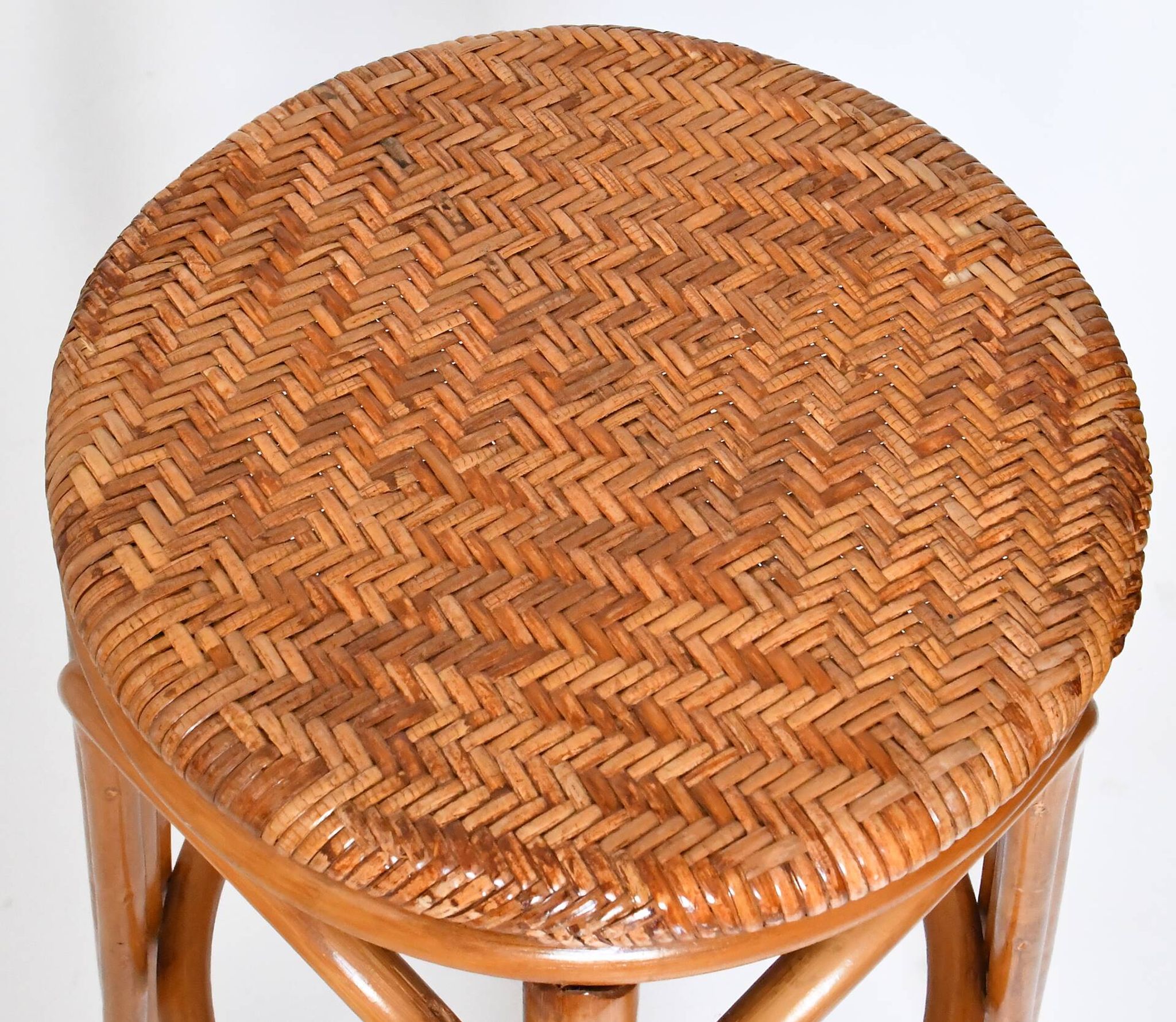 Vintage bar furniture with these two rattan stools from the 1960s/70s