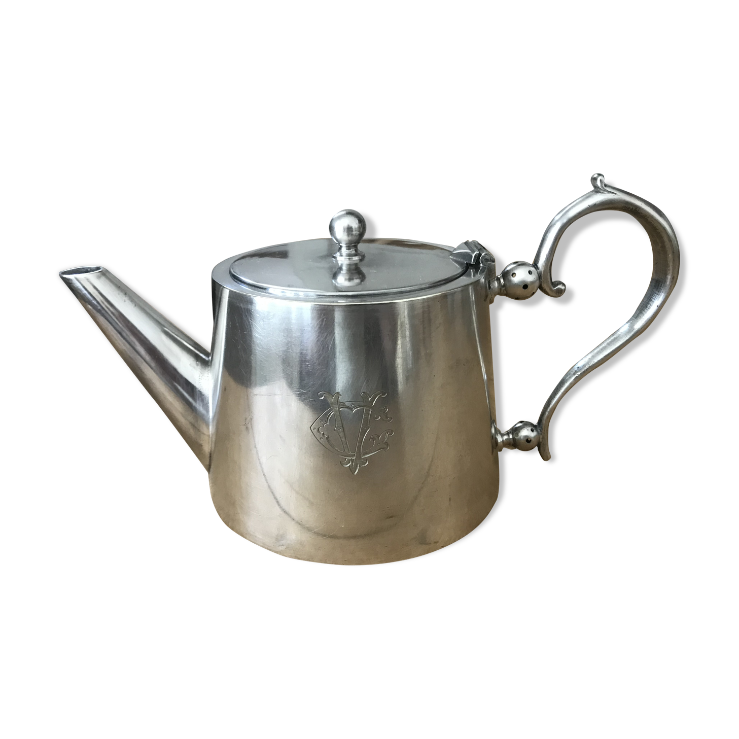 Theapot in silver metal E. nother