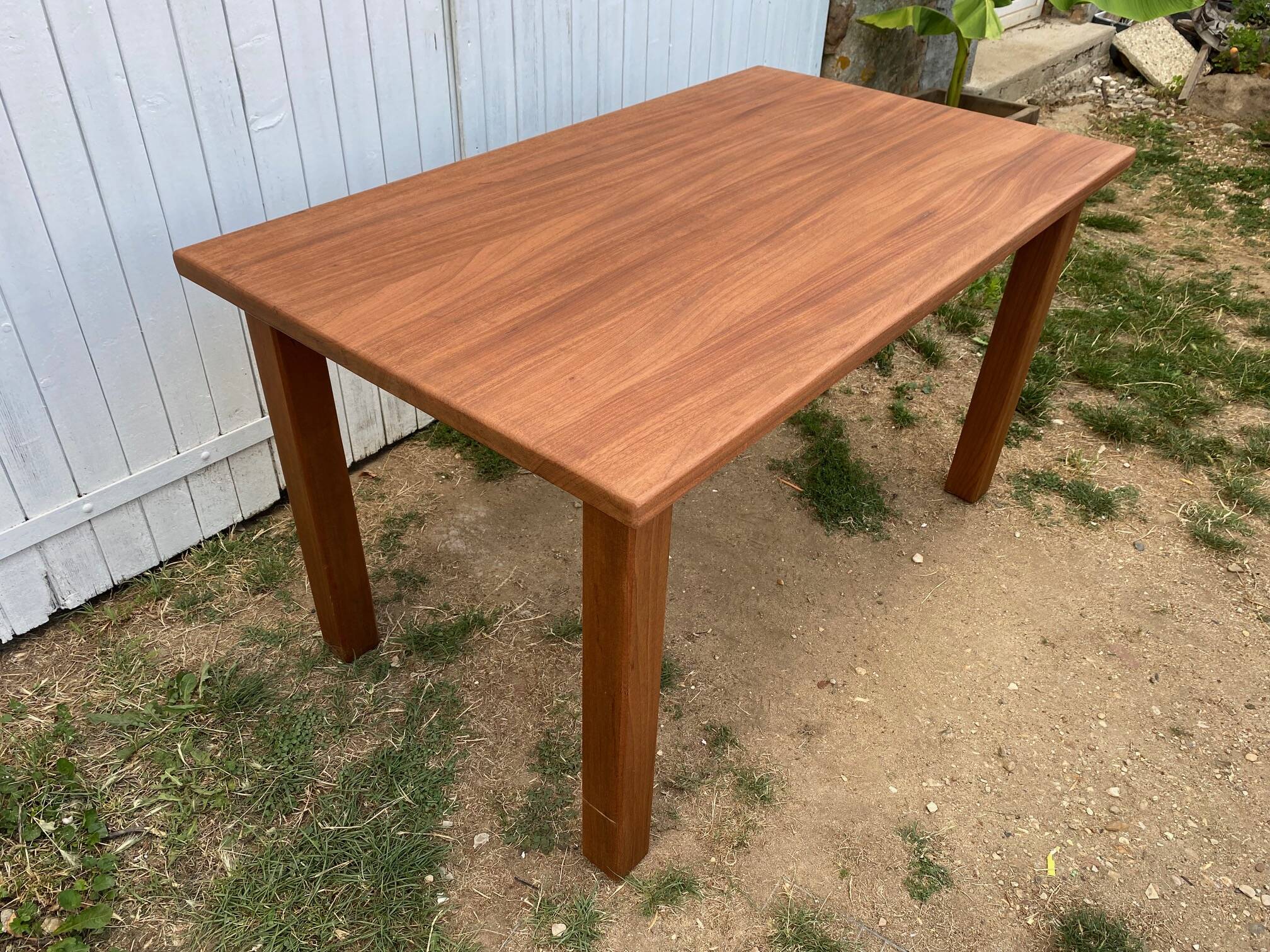 Vintage solid teak table 135x79cm an80