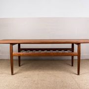 Large Danish teak coffee table, two levels, by Grete Jalk for Glostrup Mobelfabrik.
