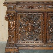 French walnut buffet sideboard, decorated, circa 1850.
