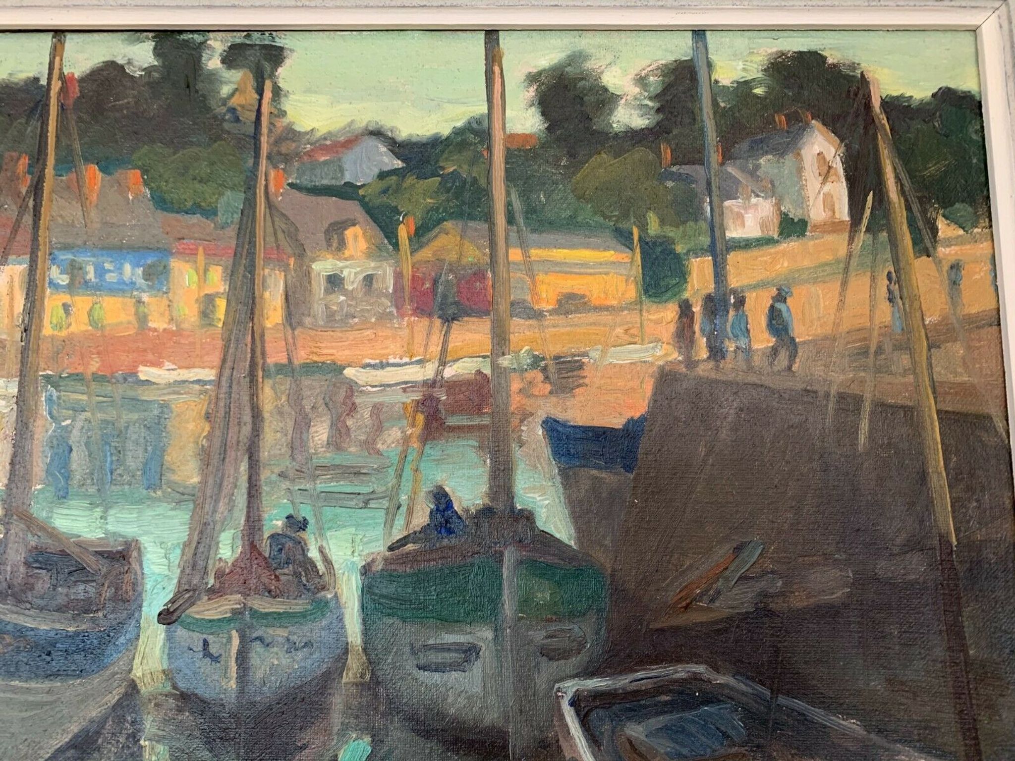Oil on canvas "one evening in pornic by gilbert hl sailly xx century