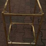 Golden side table and smoked glass 60s-70s