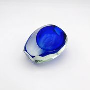 Murano Sommerso Cobalt Blue Vase 11cm 1kg Vintage Art Glass Design 60s