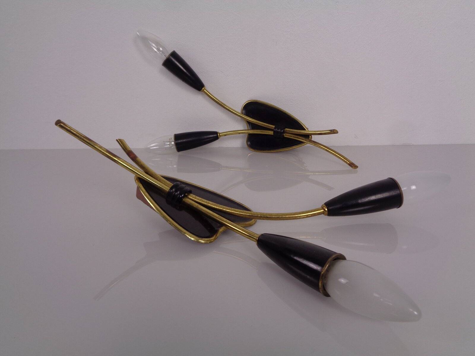 Mid-Century Modern German Wall Lamps, 1950s, Set of 2