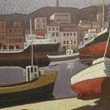 Signed Italian seascape painting from the 20th century